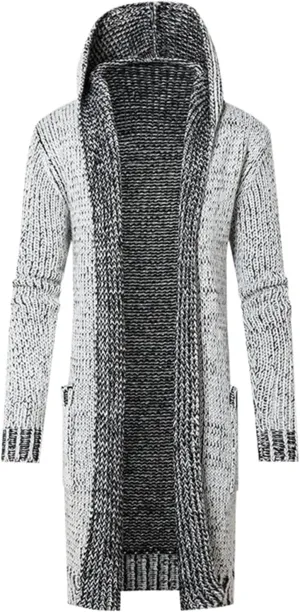 Mens Long Sleeve Stand Cardigan Sweaters Button Down Knitted Sweater Men's Cardigan