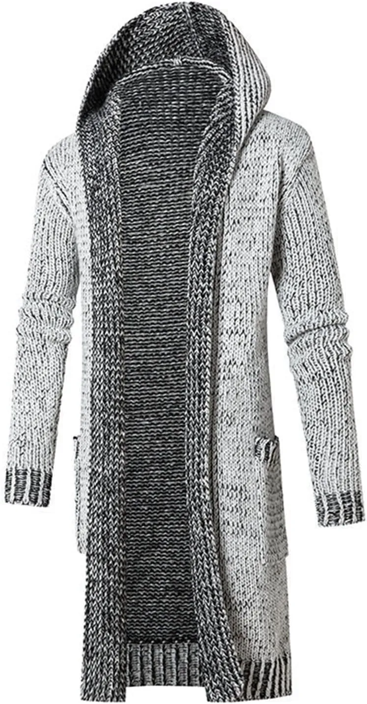 Mens Long Sleeve Stand Cardigan Sweaters Button Down Knitted Sweater Men's Cardigan
