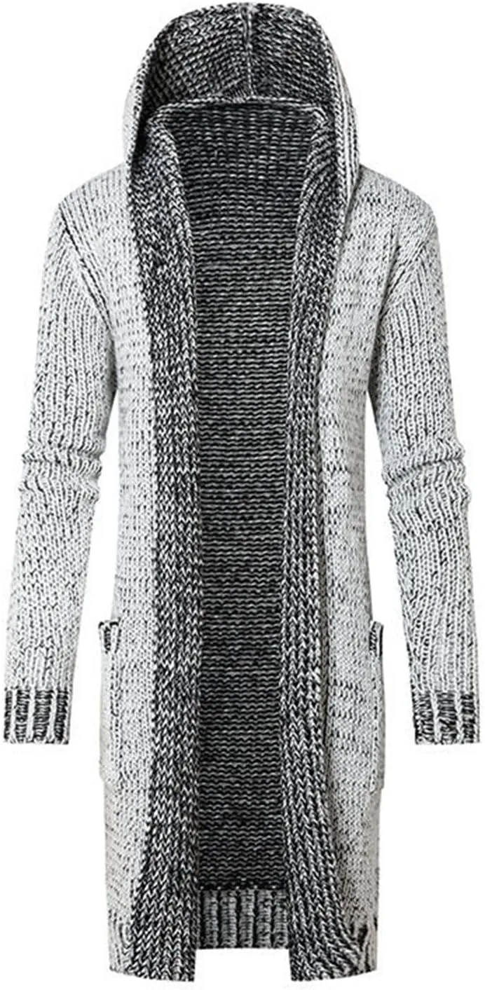 Mens Long Sleeve Stand Cardigan Sweaters Button Down Knitted Sweater Men's Cardigan