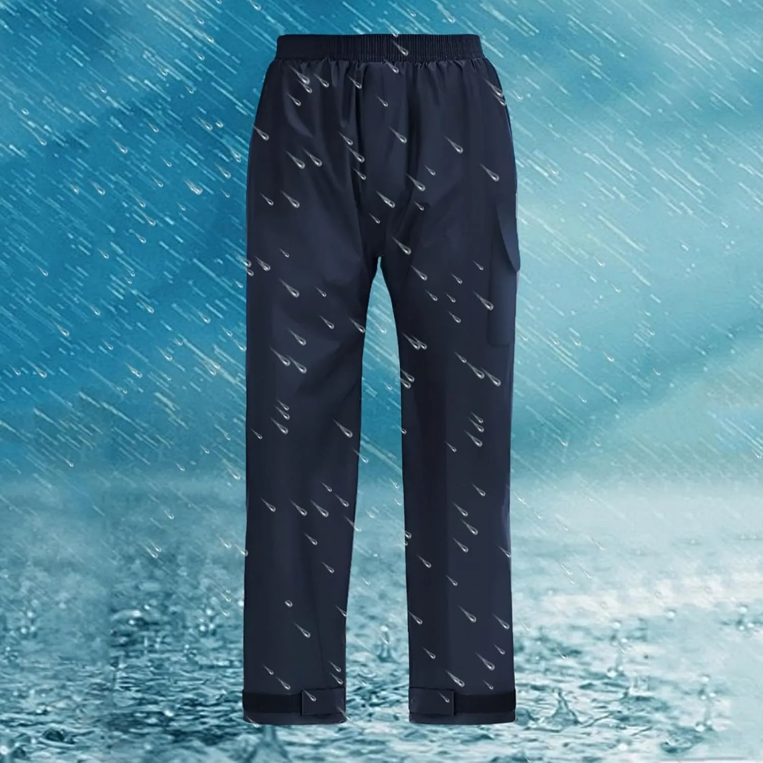 Men's Rain Pants Waterproof Quick-Dry Lightweight Windproof Hiking Pants Casual Travel Fishing Work Outdoor Trousers