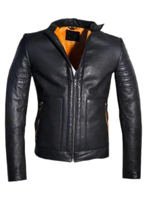 Men's Real Leather Bonded with Faux Mink Motorcycle Jacket -Hot seller