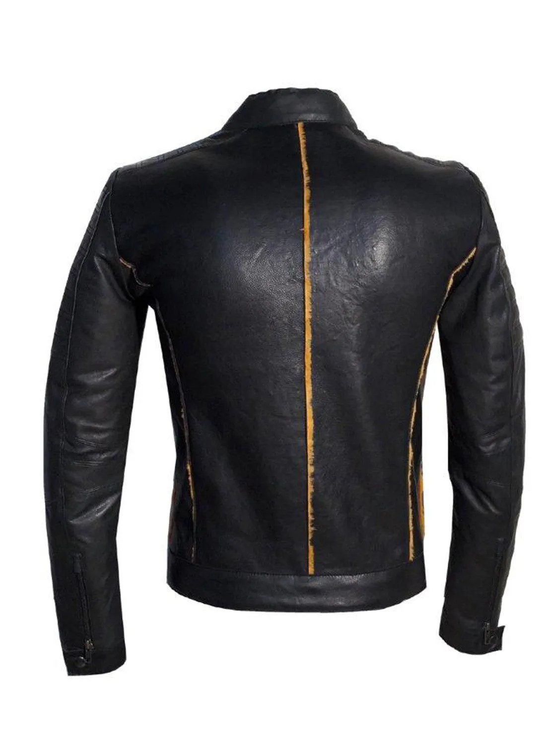 Men's Real Leather Bonded with Faux Mink Motorcycle Jacket -Hot seller