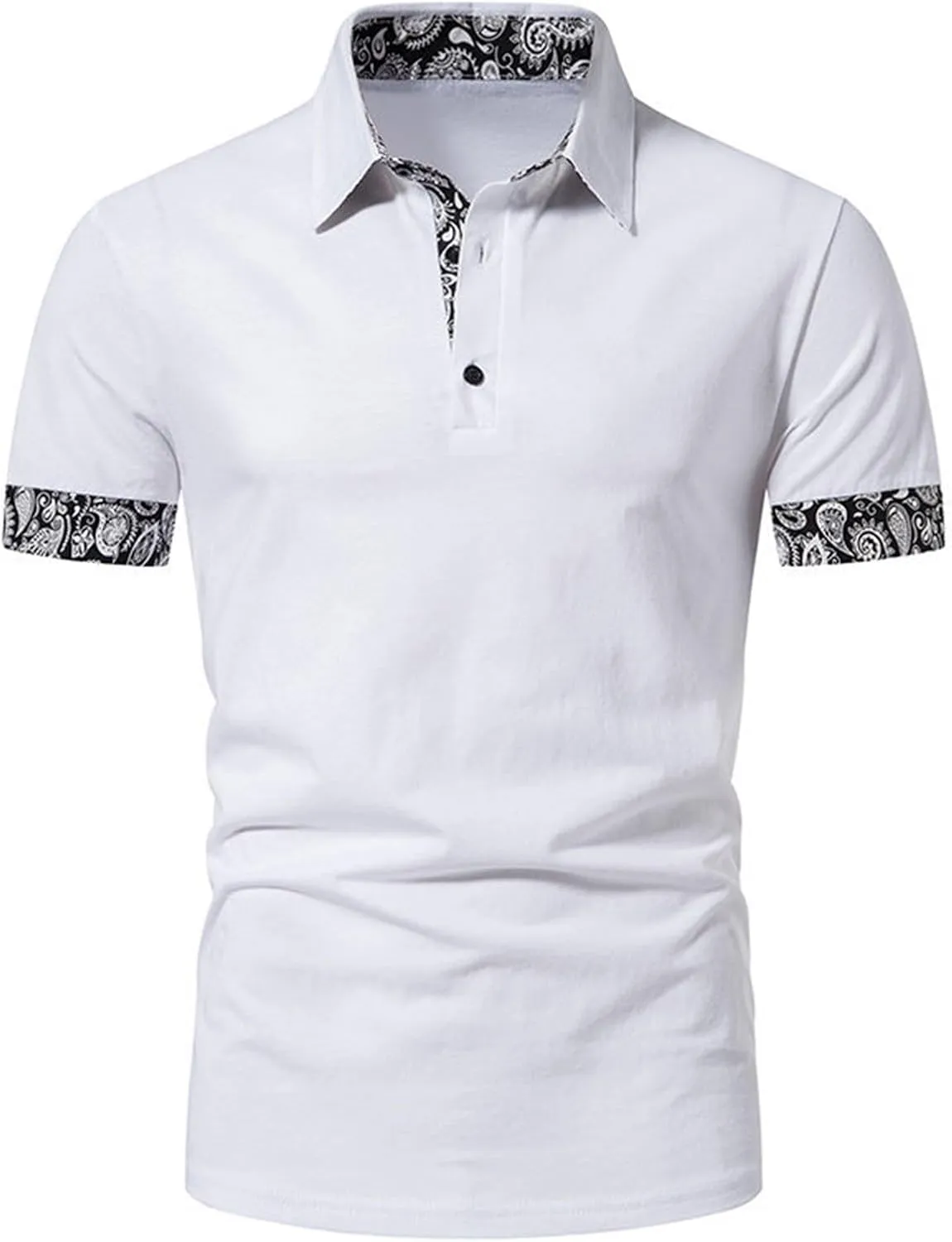 Men's Solid Color Short Sleeved Shirt Casual Slim Button Down Shirt Business Lapel Comfy Tee Tops Cool T Shirts