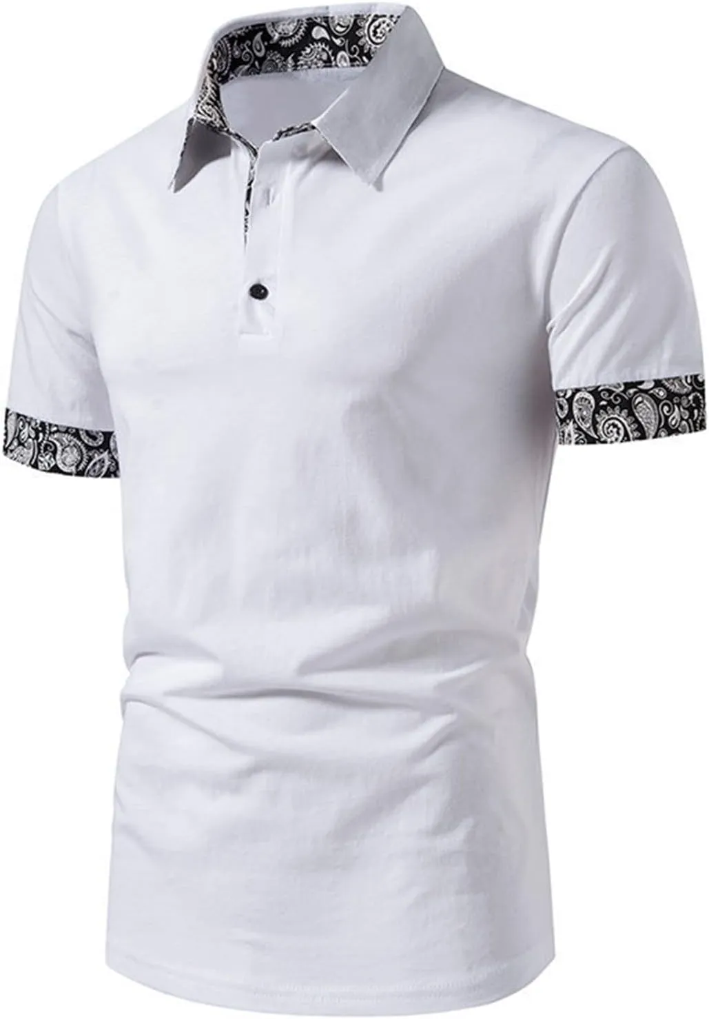 Men's Solid Color Short Sleeved Shirt Casual Slim Button Down Shirt Business Lapel Comfy Tee Tops Cool T Shirts