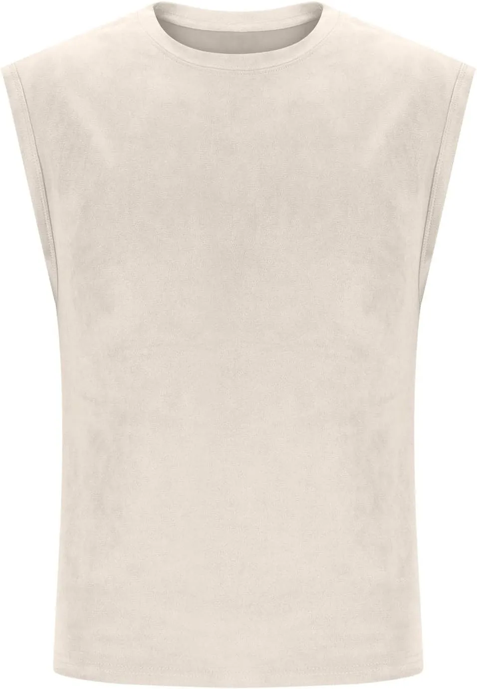 Men's Suede Tank Top Sports Pullover Round Neck Fitness Gym Running Athletic Sleeveless Tops Bodybuilding Muscle