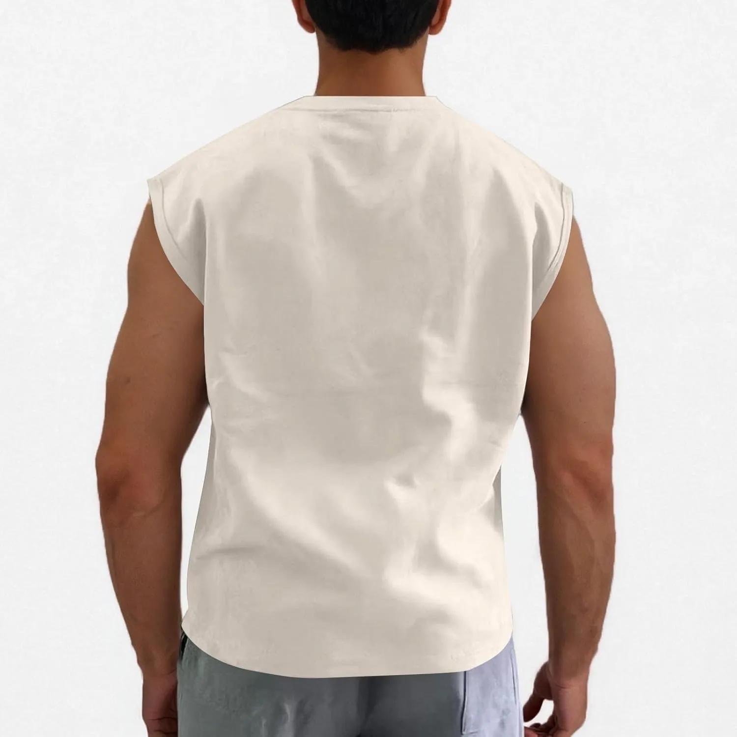 Men's Suede Tank Top Sports Pullover Round Neck Fitness Gym Running Athletic Sleeveless Tops Bodybuilding Muscle