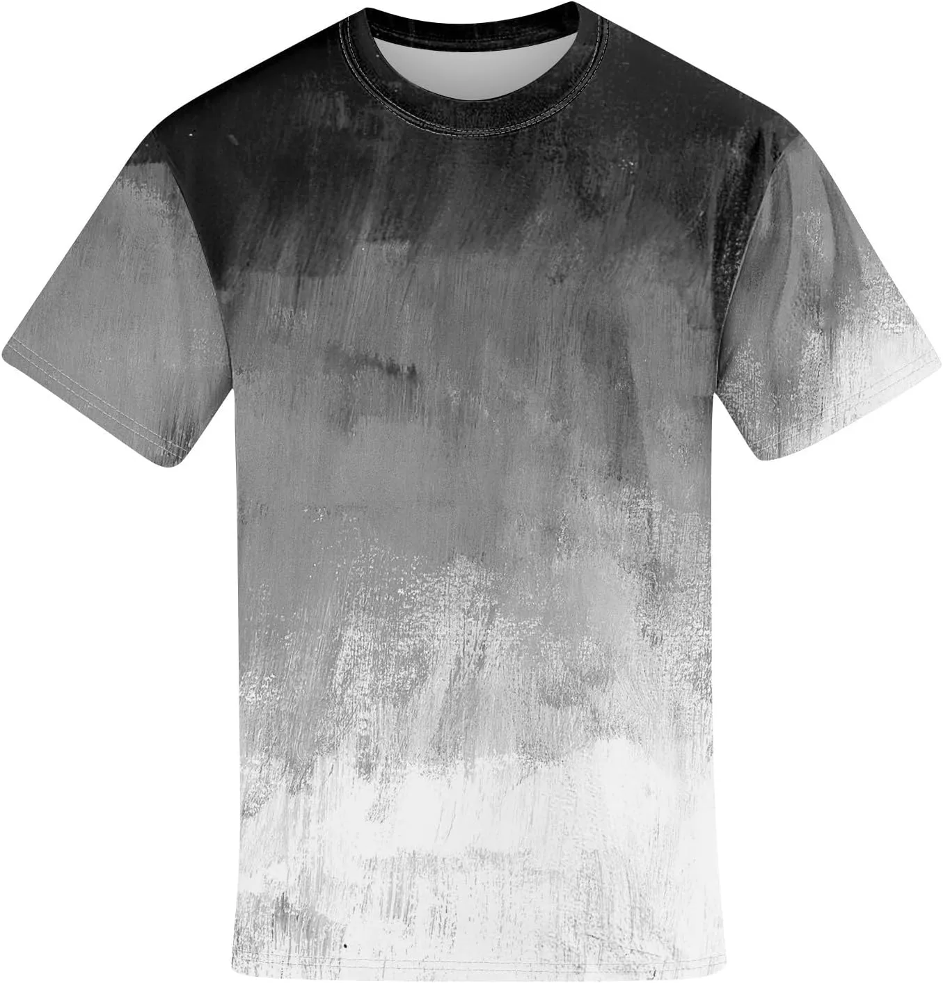 Men's Tee Shirts Casual Gradient Print Tshirts Short Sleeve Crewneck Loose Oversized Summer Beach T Shirts, S-5XL