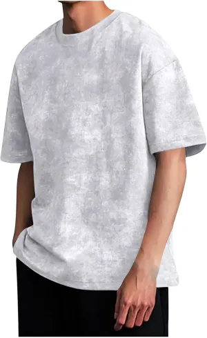 Men's Vintage T-Shirts Crew Neck Casual Summer Beach Vacation Top Loose Short Sleeve Tie Dye Lightweight Tees Shirt