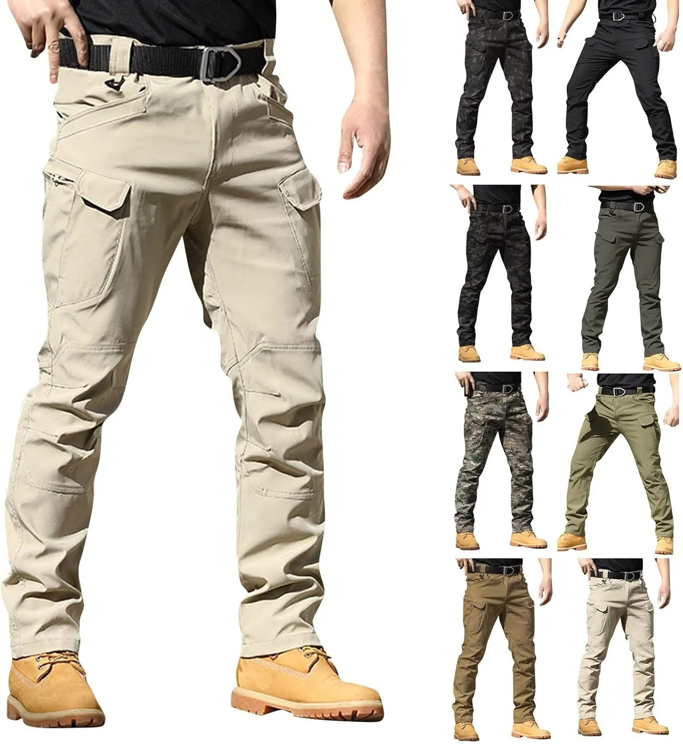 Mens Work Pants Windproof Waterproof Comfort Cargo Pants Regular Flexcamo Resistant Flex Camo Camouflage Hiking Pant