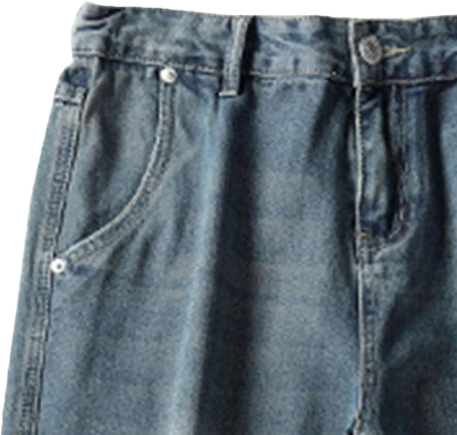 Mens Y2K Straight Wide Leg Jeans Vintage Streetwear Wide Leg Jeans Denim Pants Baggy Loose Fit Trousers