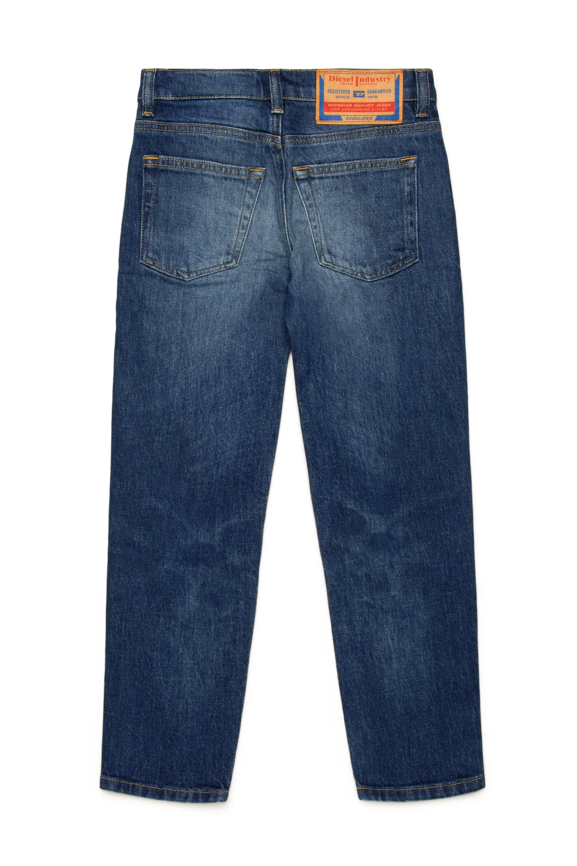 Mid blue tapered jeans with abrasions - D-Lucas