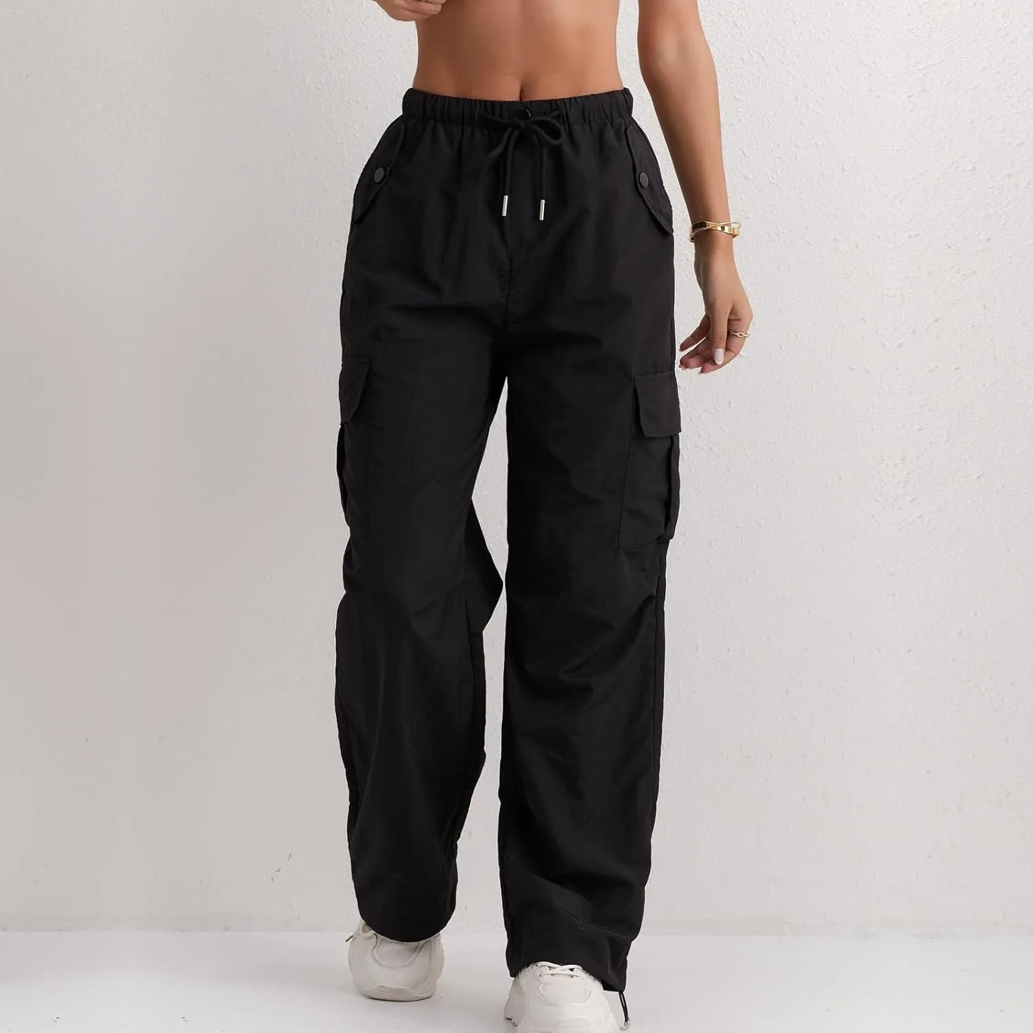 midelxp Bagyg Cargo Pants Women High Waisted Quick Dry Hiking Pants with Pockets Summer Lightweight Athletic Parachute Pant