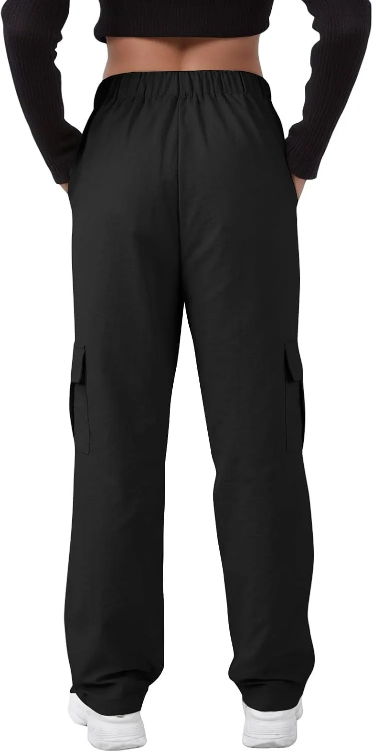 midelxp Bagyg Cargo Pants Women High Waisted Quick Dry Hiking Pants with Pockets Summer Lightweight Athletic Parachute Pant