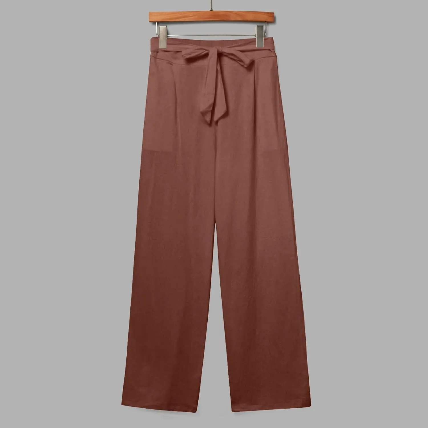midelxp Straight Leg Linen Pants Women Summer Lightweight Drawstring High Waist Plus Size Pants Loose Comfy Boho Beach Pants