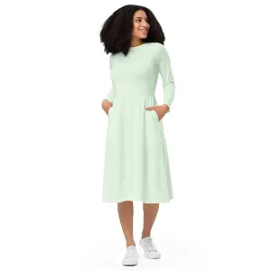Midi Dress Long Sleeve Colour Honeydew (Glamourange Colour Midi Dress Long Sleeve for Women)