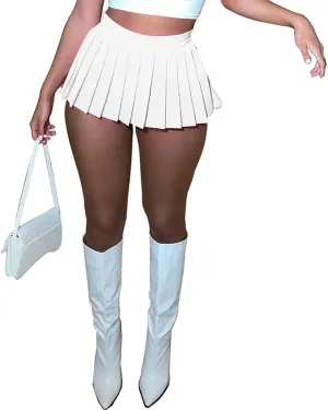 Mini Pleated Skirts for Women Sexy Cute Girl Y2k Short Cargo Skirt Women's Club Tennis Skort Skater A line with Slit