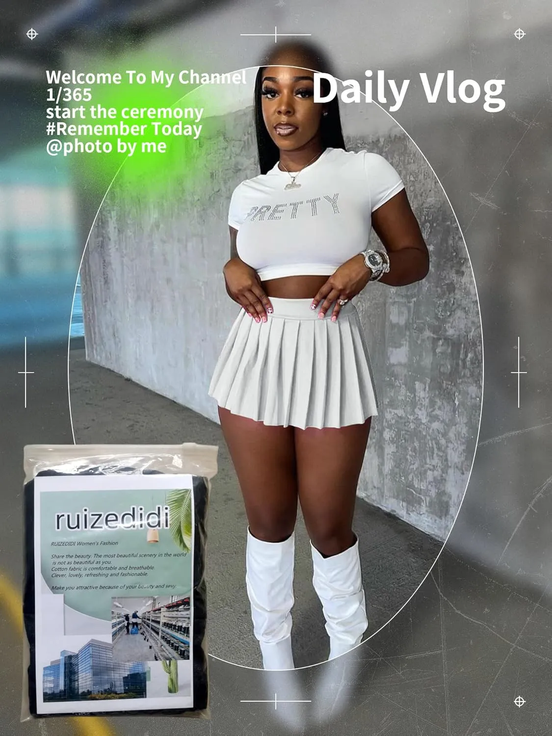 Mini Pleated Skirts for Women Sexy Cute Girl Y2k Short Cargo Skirt Women's Club Tennis Skort Skater A line with Slit