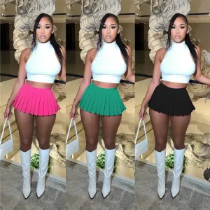 Mini Pleated Skirts for Women Sexy Cute Girl Y2k Short Cargo Skirt Women's Club Tennis Skort Skater A line with Slit