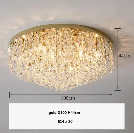 Modern Bedroom Crystals E14 Ceiling Lamp Lustre Lamp Steel Led Ceiling Lights Art Deco Led Chandelier Lighting Fixtures Lamp