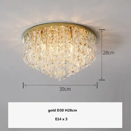 Modern Bedroom Crystals E14 Ceiling Lamp Lustre Lamp Steel Led Ceiling Lights Art Deco Led Chandelier Lighting Fixtures Lamp
