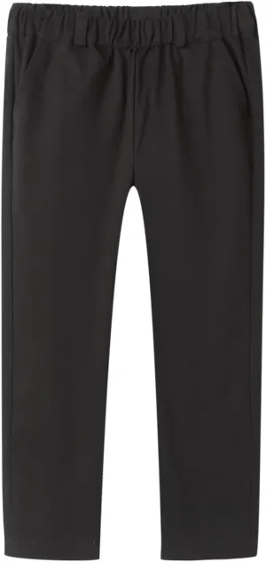 Mud Kingdom Boys Chino Pants School Uniform Cotton Plain Pull On Flat Front Relaxed Skinny 4T-Size 12