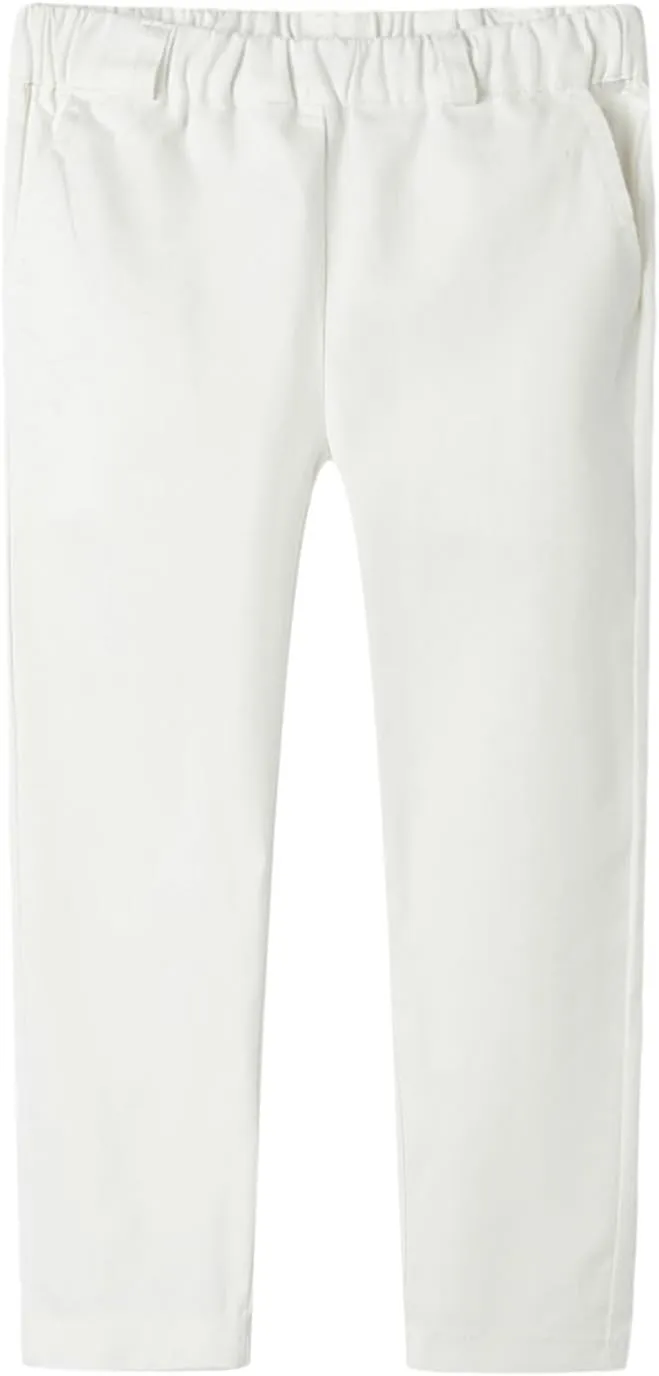 Mud Kingdom Boys Chino Pants School Uniform Cotton Plain Pull On Flat Front Relaxed Skinny 4T-Size 12