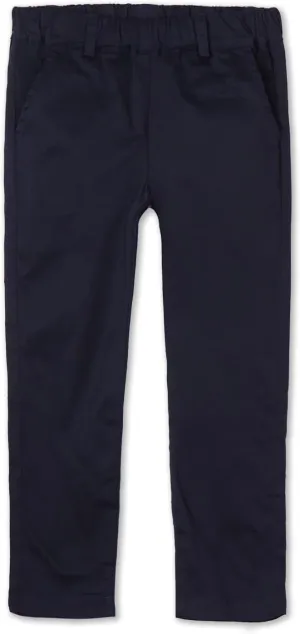 Mud Kingdom Boys Chino Pants School Uniform Cotton Plain Pull On Flat Front Relaxed Skinny 4T-Size 12