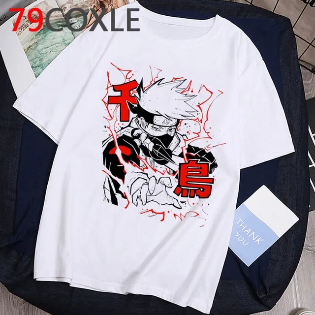Naruto Fashion Japanese Anime T Shirt Men Sasuke Funny Cartoon T-shirt Casual Cool Streetwear Tshirt Couple Hip Hop Top Tee Male