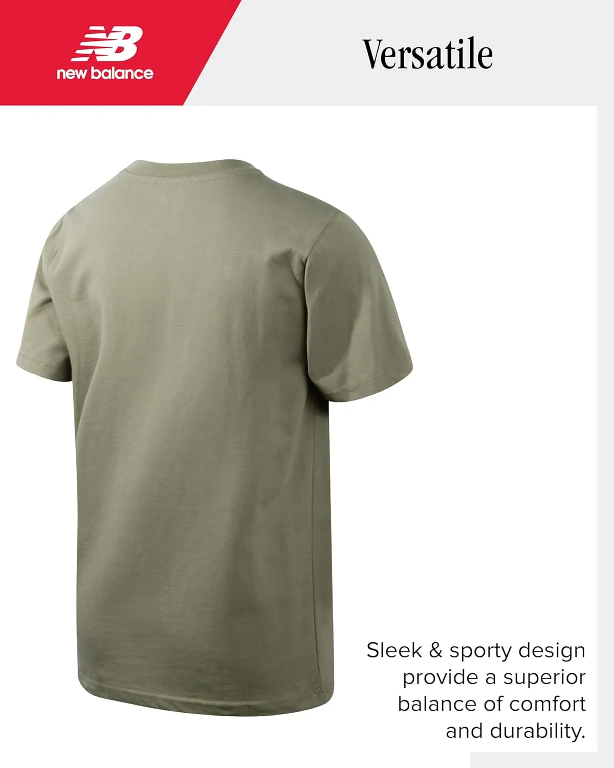 New Balance Boys T-Shirt - Classic Cotton Active T-Shirt for Boys - Kids Youth Crewneck Short Sleeve Shirt (8-20)