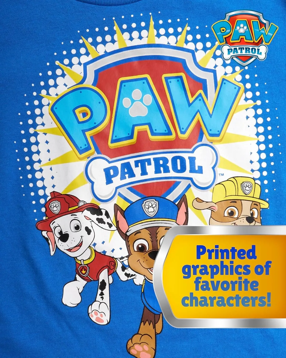 Nickelodeon Toddler Boys Graphic Tees - 2 Pack Paw Patrol Chase Marshall Short Sleeve Graphic T Shirts for Boys (Sizes: 2T-7)