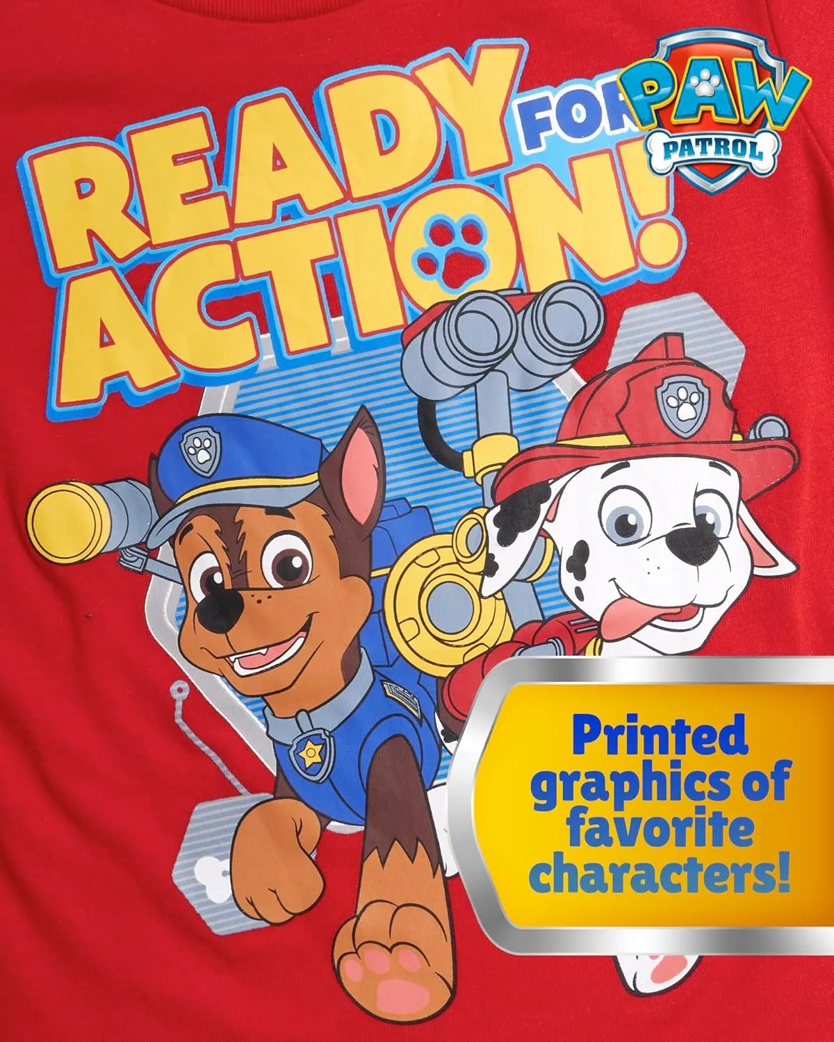 Nickelodeon Toddler Boys Graphic Tees - 2 Pack Paw Patrol Chase Marshall Short Sleeve Graphic T Shirts for Boys (Sizes: 2T-7)