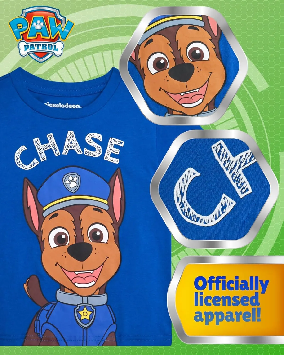 Nickelodeon Toddler Boys Graphic Tees - 2 Pack Paw Patrol Chase Marshall Short Sleeve Graphic T Shirts for Boys (Sizes: 2T-7)
