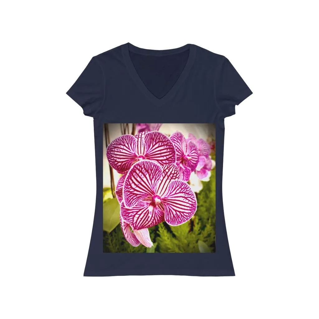 Orchid 6 - Women's Jersey Short Sleeve V-Neck Tee