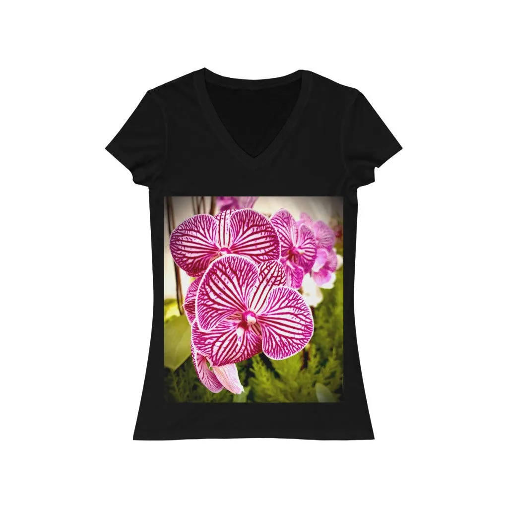 Orchid 6 - Women's Jersey Short Sleeve V-Neck Tee