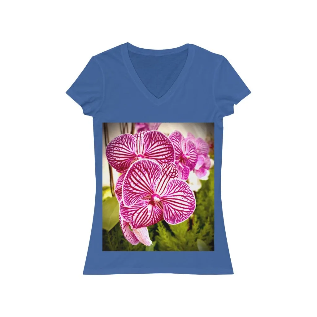 Orchid 6 - Women's Jersey Short Sleeve V-Neck Tee
