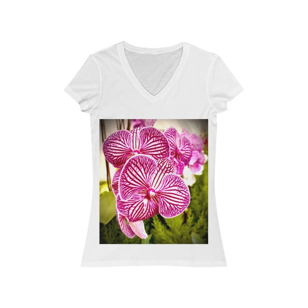 Orchid 6 - Women's Jersey Short Sleeve V-Neck Tee