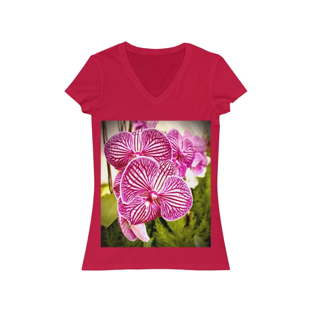Orchid 6 - Women's Jersey Short Sleeve V-Neck Tee