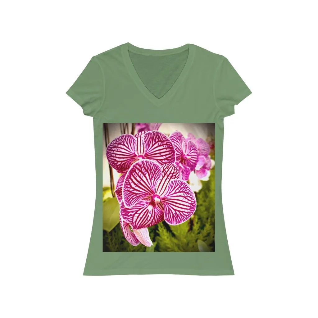 Orchid 6 - Women's Jersey Short Sleeve V-Neck Tee