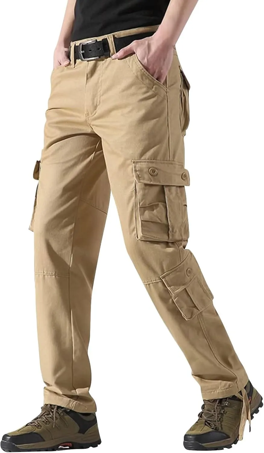 Pants for Men Mens Casual Cargo Pants Hiking Pants Workout Joggers Baggy Black Cargo Pants Flannel Mens Pants Flannel Jeans Pants for Men Men's Relaxed Fit Stretch Cargo Pant Men Lined Pants