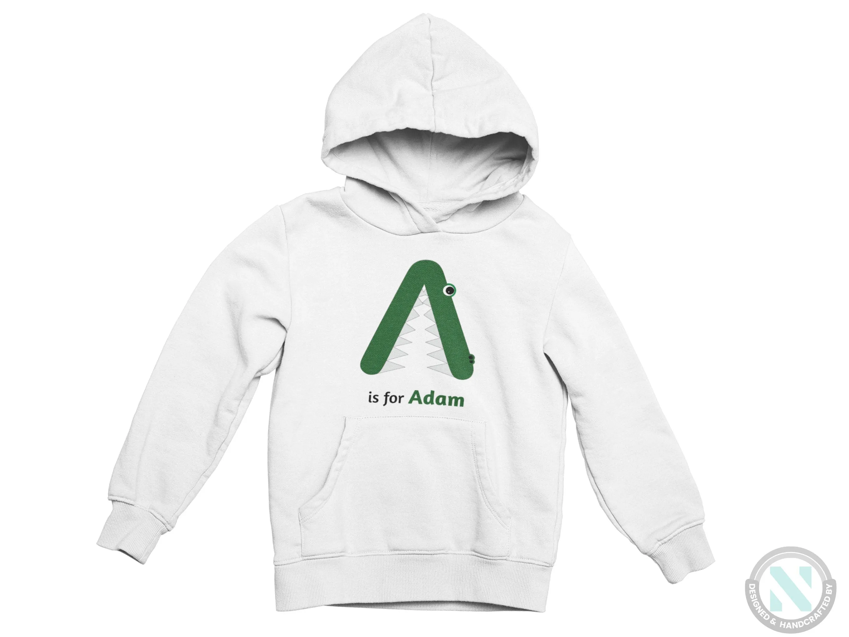 Personalized Animal Letter Hoodie Boys with Initial 'A'  for Birthday Gift