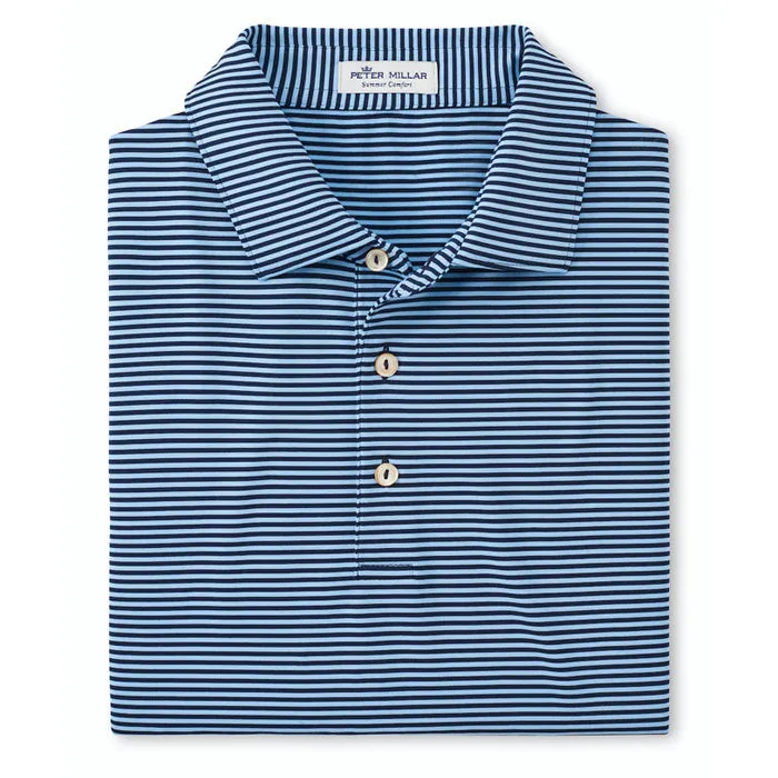 Peter Millar Hales Performance Polo Shirt - Navy/Cottage Blue*