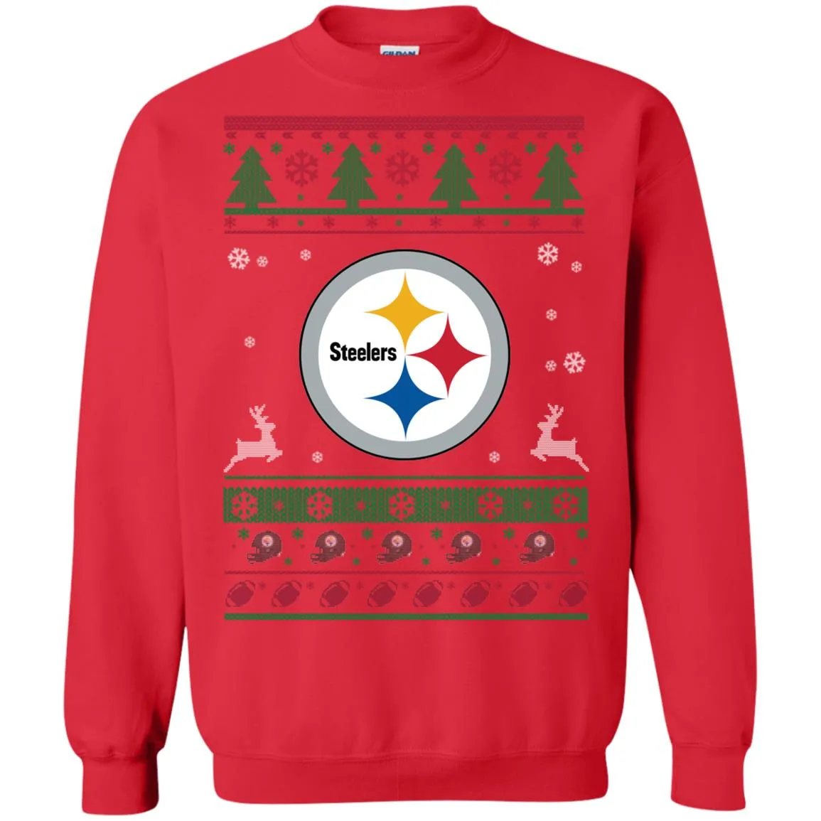 Pittsburgh Steelers Logo Football Teams Ugly Christmas Sweater Unisex Crewneck Pullover Sweatshirt
