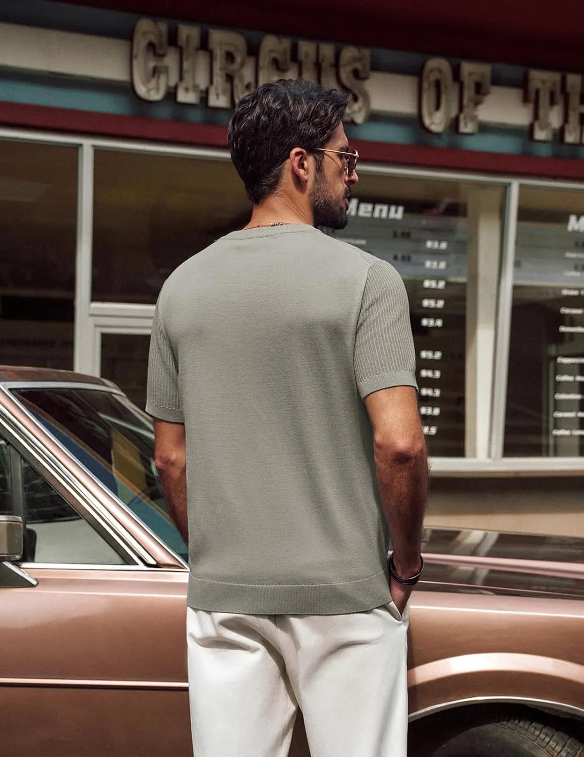 PJ PAUL JONES Men's Fitted T-Shirts Knit Tees Shirt for Men Casual Lightweight Shirts