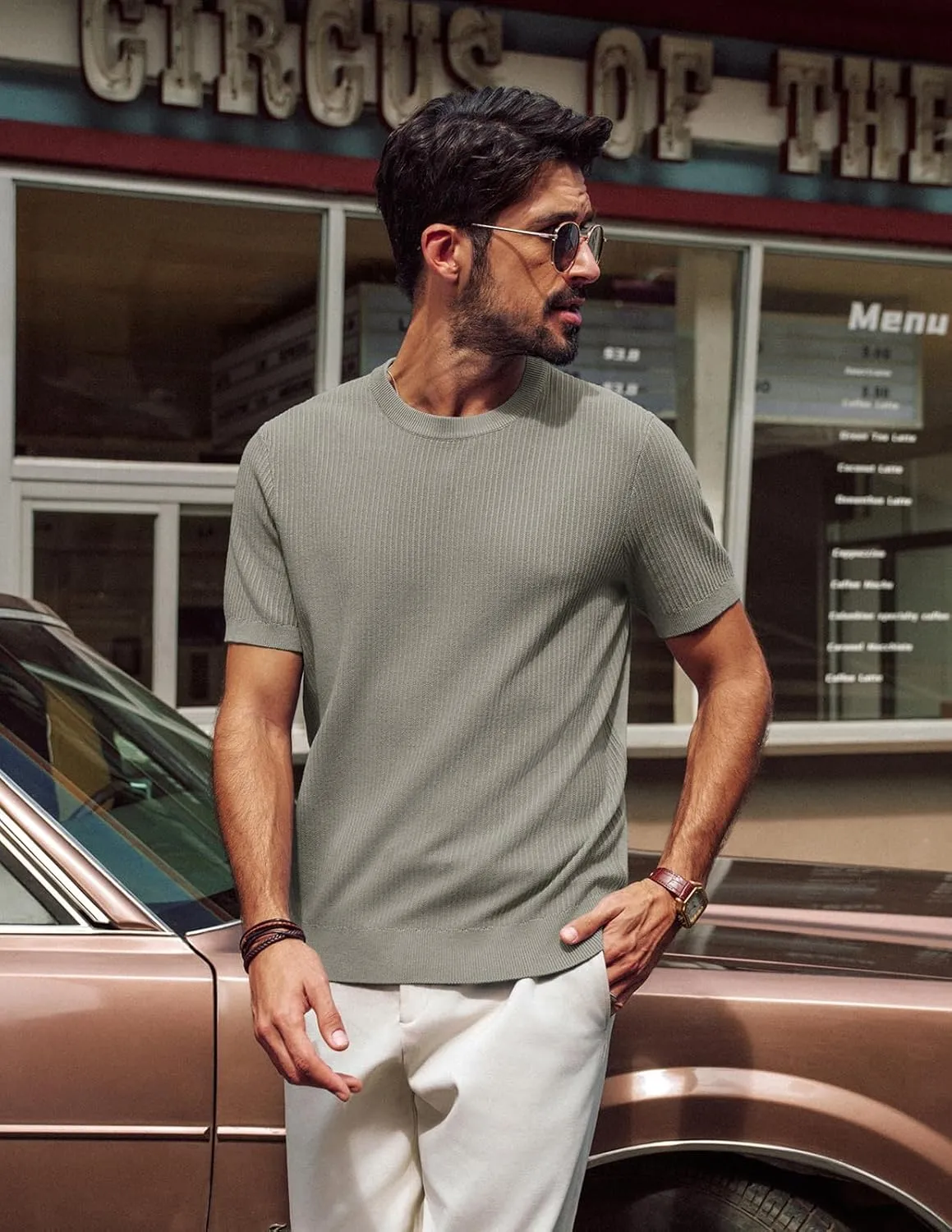 PJ PAUL JONES Men's Fitted T-Shirts Knit Tees Shirt for Men Casual Lightweight Shirts