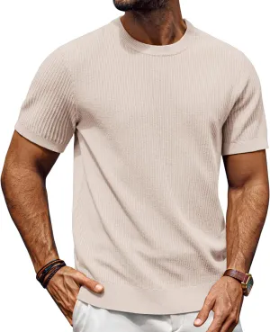 PJ PAUL JONES Men's Fitted T-Shirts Knit Tees Shirt for Men Casual Lightweight Shirts