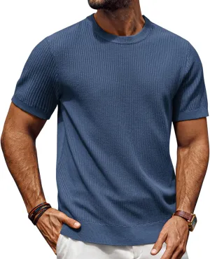 PJ PAUL JONES Men's Fitted T-Shirts Knit Tees Shirt for Men Casual Lightweight Shirts