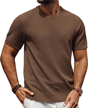 PJ PAUL JONES Men's Fitted T-Shirts Knit Tees Shirt for Men Casual Lightweight Shirts