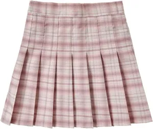 Pleated Mini Skirt High Waisted Tennis Skirts Skorts for Women Girls School Uniform Dress Cheer Skirt with Shorts,2T-4XL