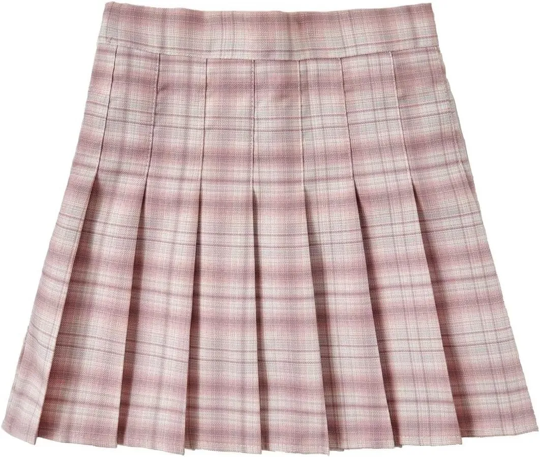 Pleated Mini Skirt High Waisted Tennis Skirts Skorts for Women Girls School Uniform Dress Cheer Skirt with Shorts,2T-4XL