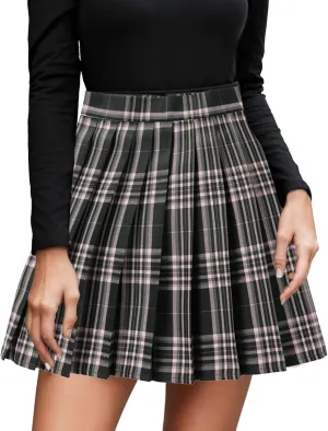 Pleated Skirt Midi for Women Summer Casual A Line Trendy Pleated High Elastic Waist Cheer Mini Skirts for Girls